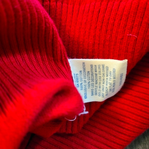 AMERICAN EAGLE V-Neck Pullover Red Angora Cotton Hooded Sweater Women M - Picture 7 of 7